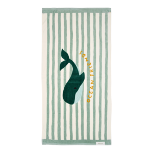 Badlaken Seashells and Stripes Surf Blue