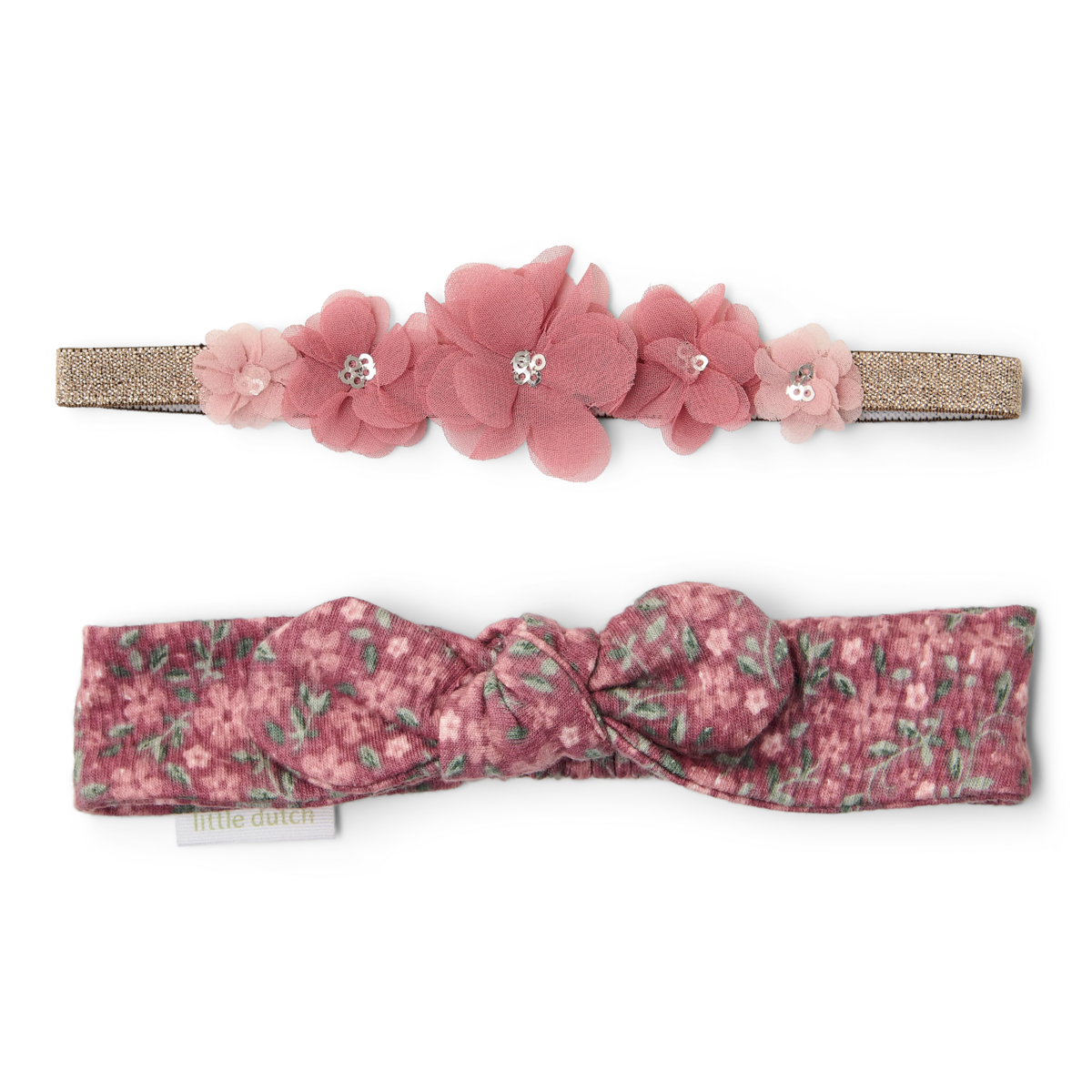 Haarbanden set van 2 Rouge Flower