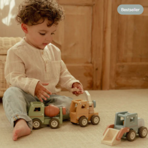 Little Dutch “Houten bulldozer – Blauw – Essential”s