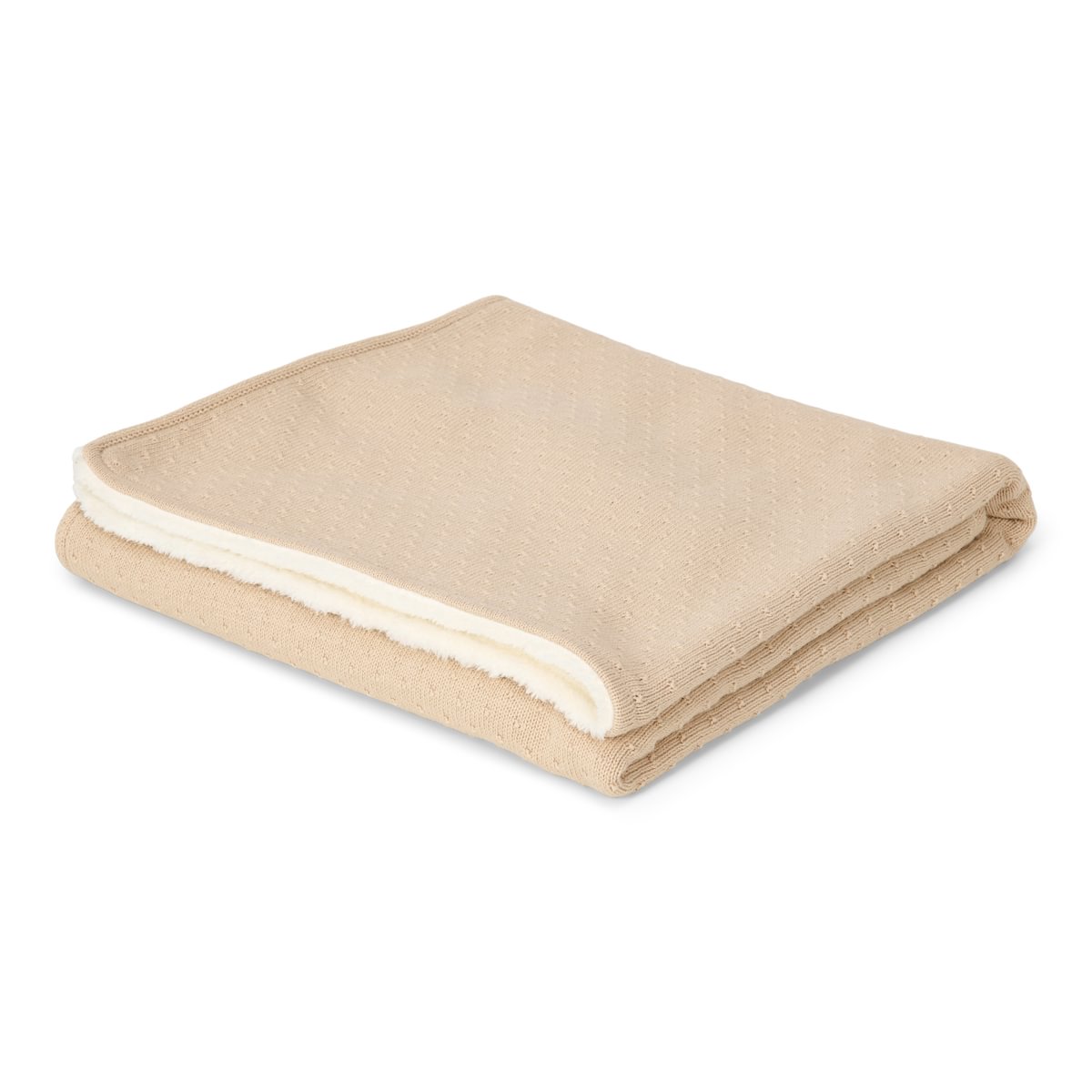 Ledikantdeken gebreid/fleece - Pure Soft Beige