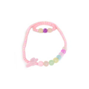 Set – Ketting / armband – Vlinder – Roze