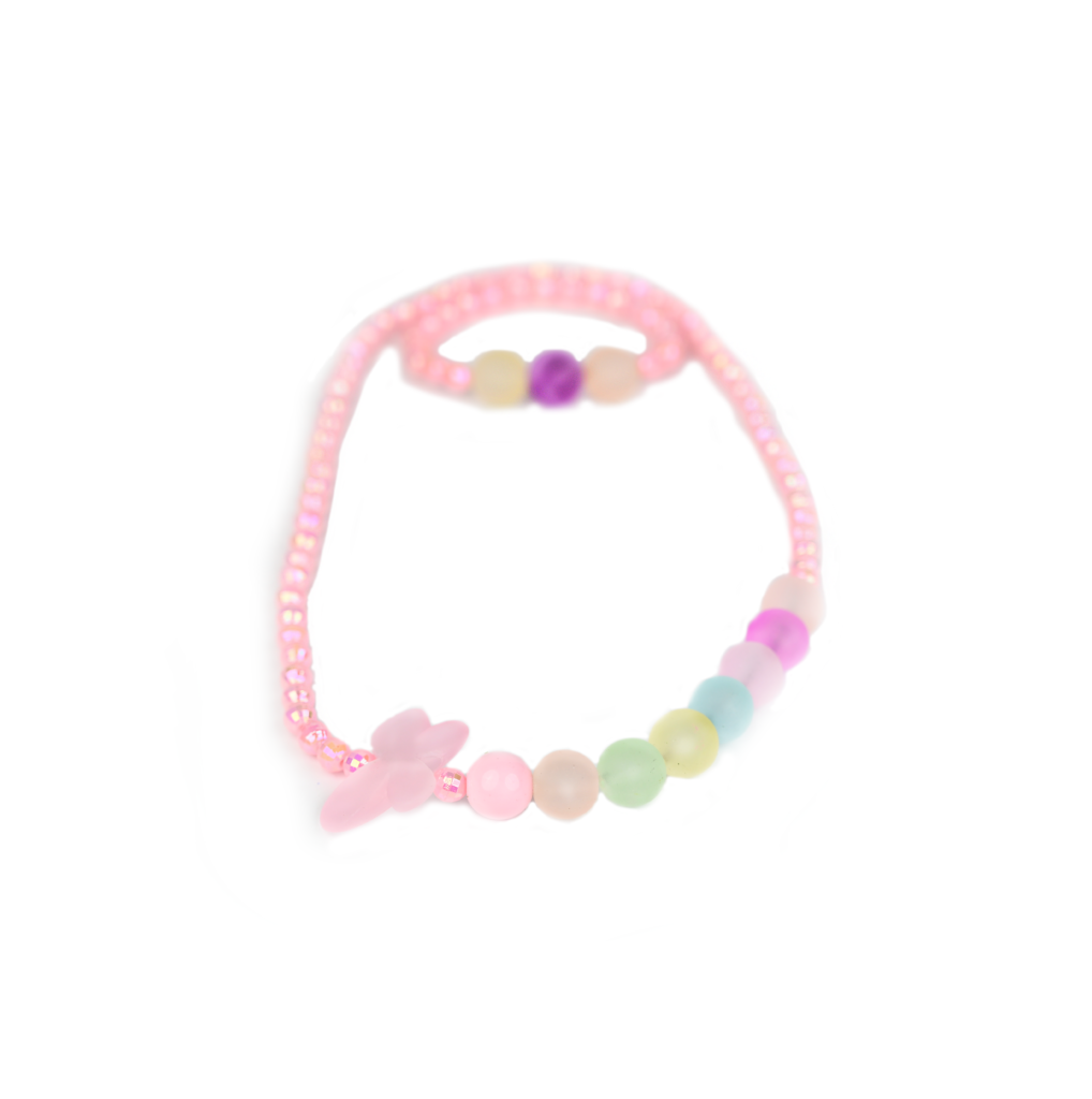 Set - Ketting / armband - Vlinder - Roze