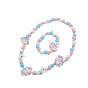 Set: Ketting + armband – Hout – Eenhoorn