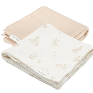 Swaddle doeken set hydrofiel 70 x 70 Baby Bunny / Beige