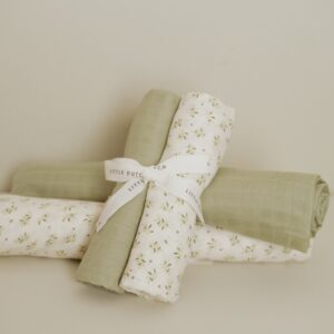 Swaddle doeken hydrofiel 70 x 70 Blueberry Leaves & Sage