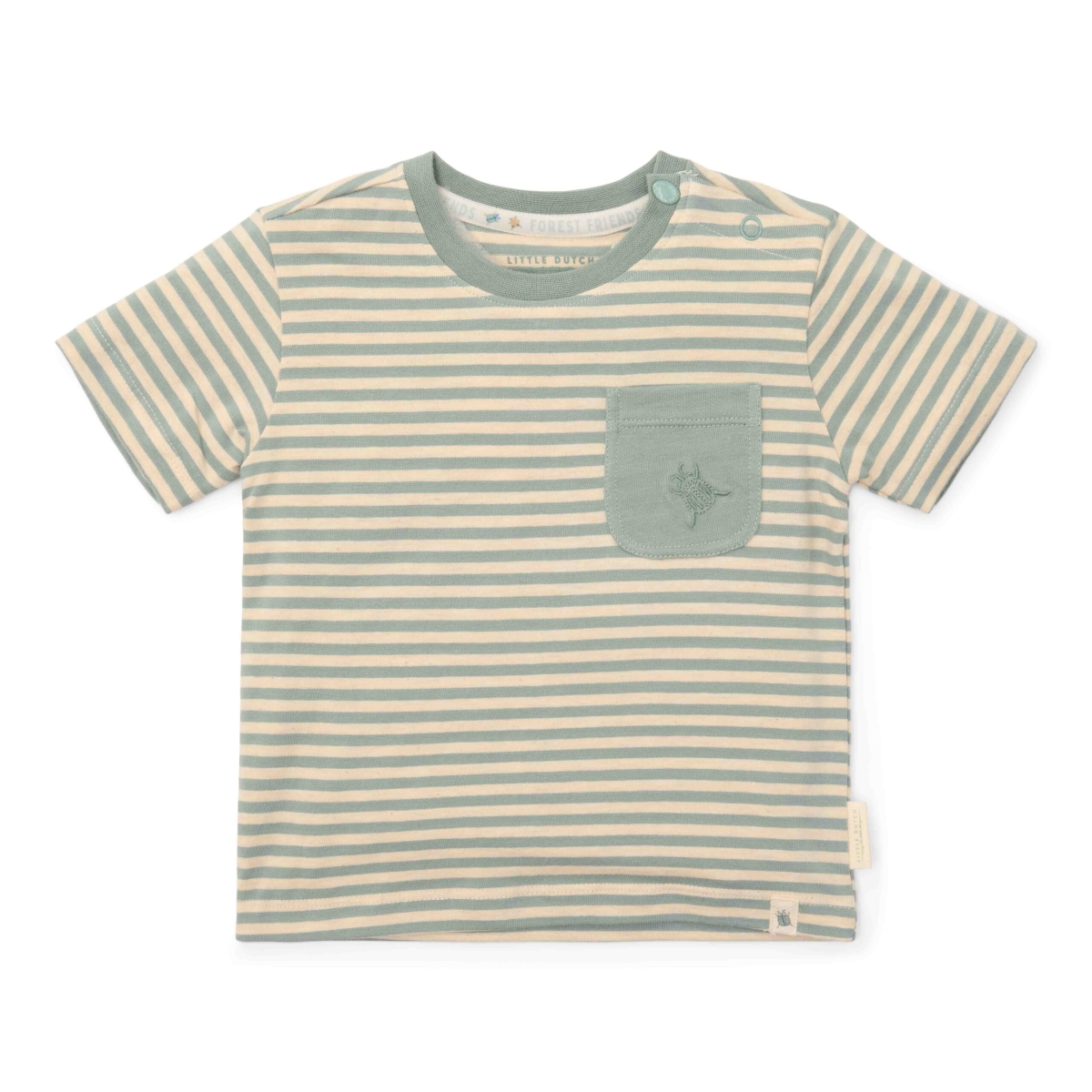 T-shirt korte mouw Forest Green Stripe