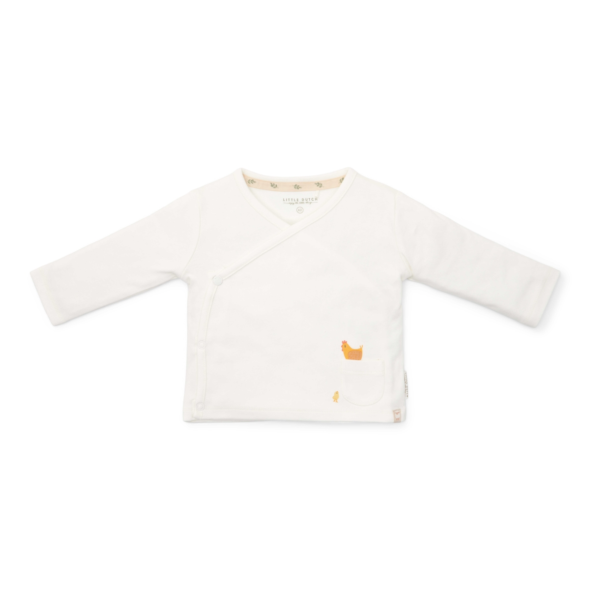 T-shirt overslag lange mouw Off white