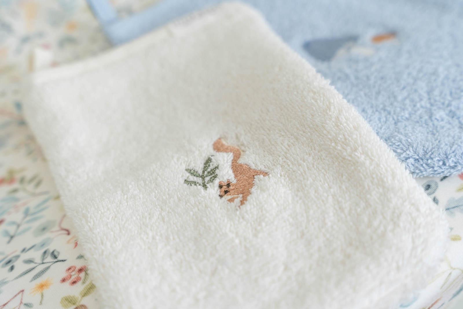 Washandjes set geborduurd Forest Friends