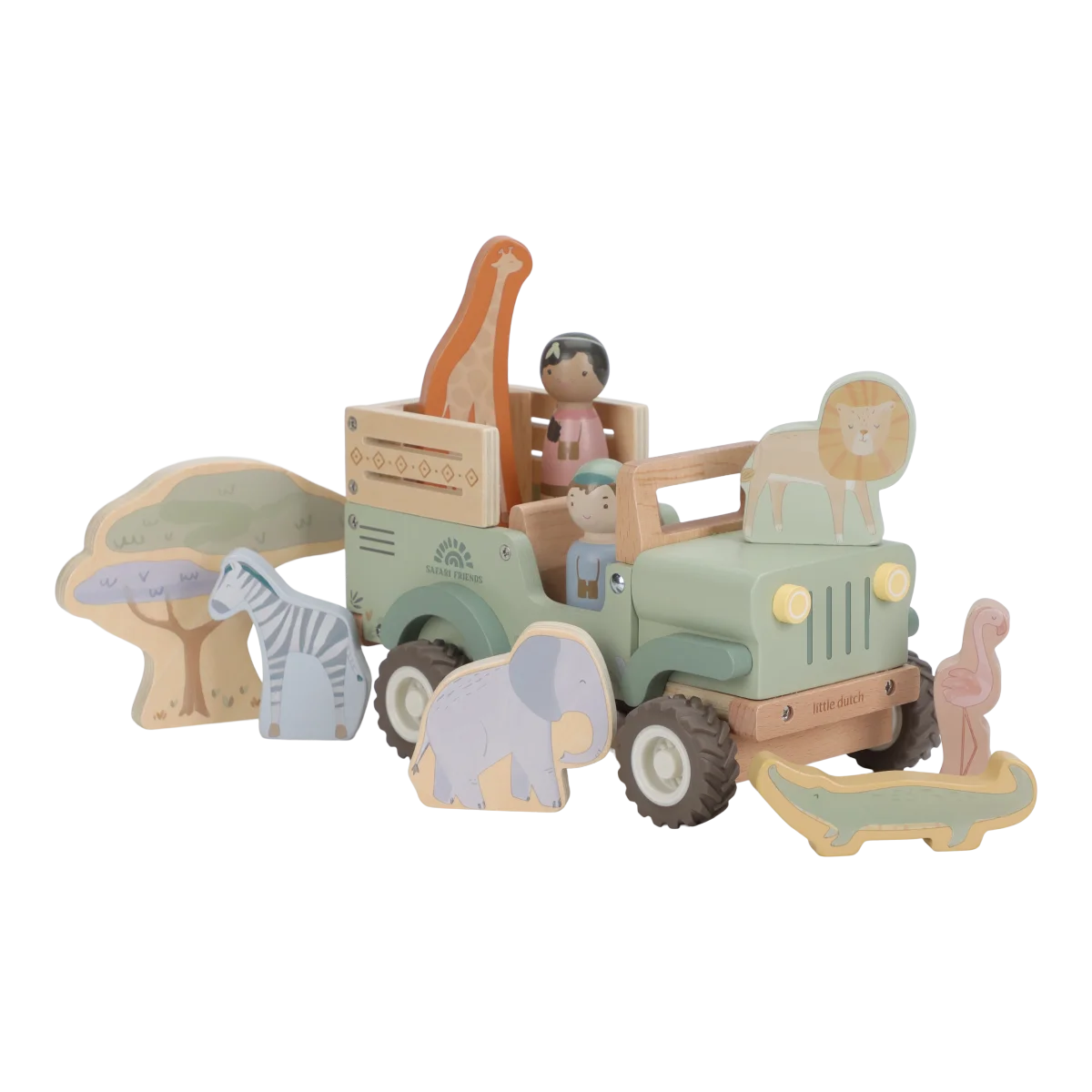 Little dutch "Houten Safari auto met dieren - Safari Friends FSC"